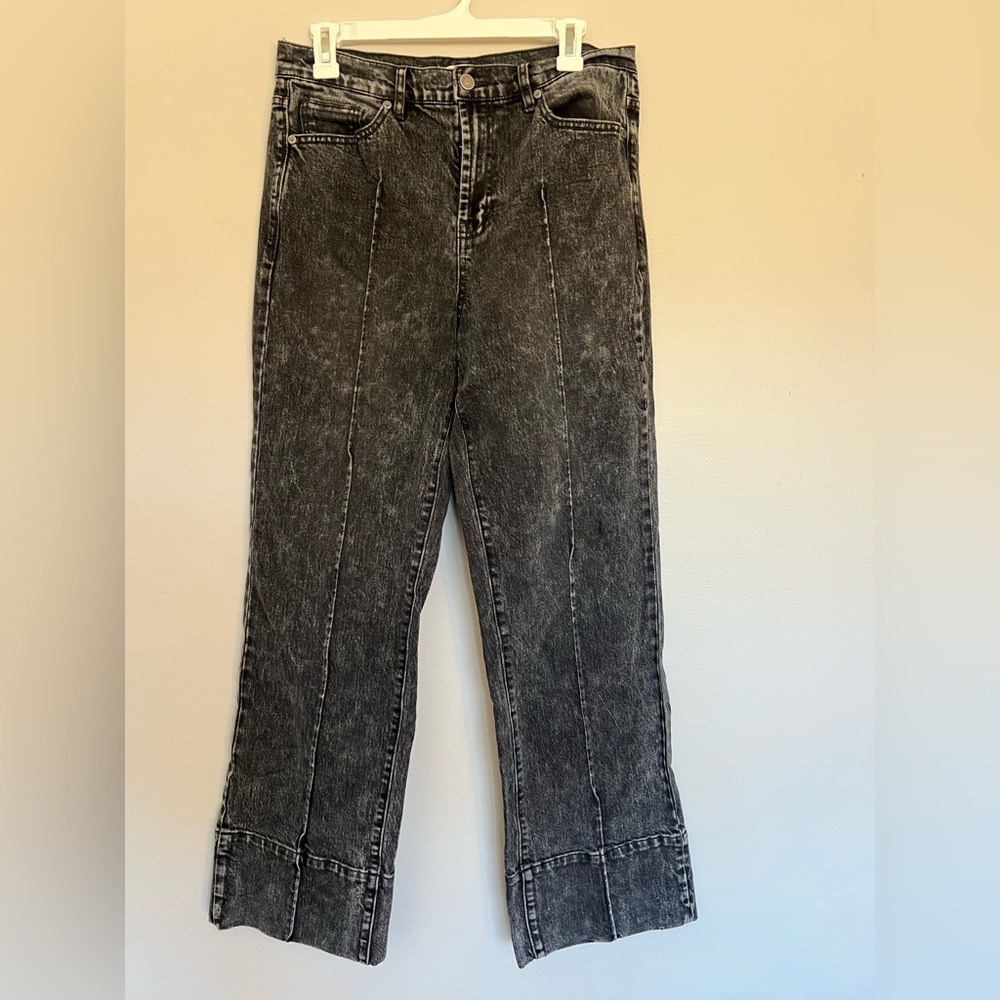 Habitual Black Acid Wash Wide Leg Jeans - Picture 1 of 3